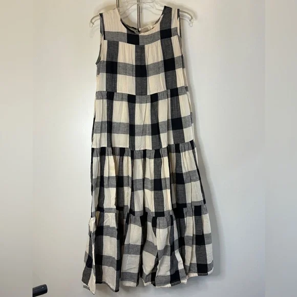 🔥FLASH SALE! Tribe Alive Black and Cream Linen Maxi Dress - Picture 1 of 8